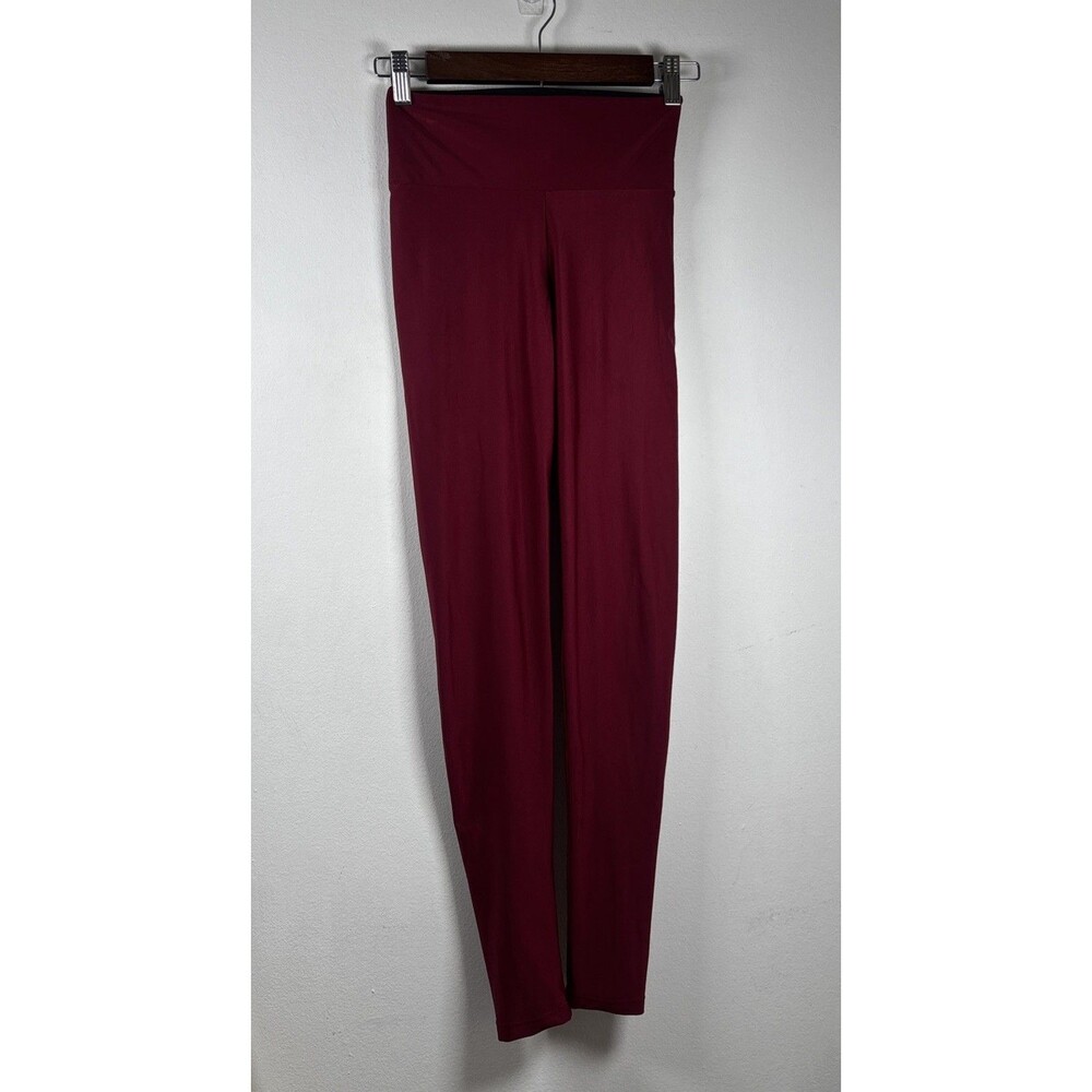 Vestem High Waisted Scrunch Butt Leggings P/S Burgundy Yoga Gym Compression